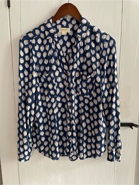 Maeve Anthropologie Rochelle Strawberry Print Long Sleeve Button Up Shirt Size 6